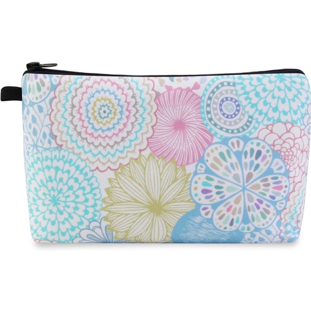 Pastel Flower Print Cosmetic Bag